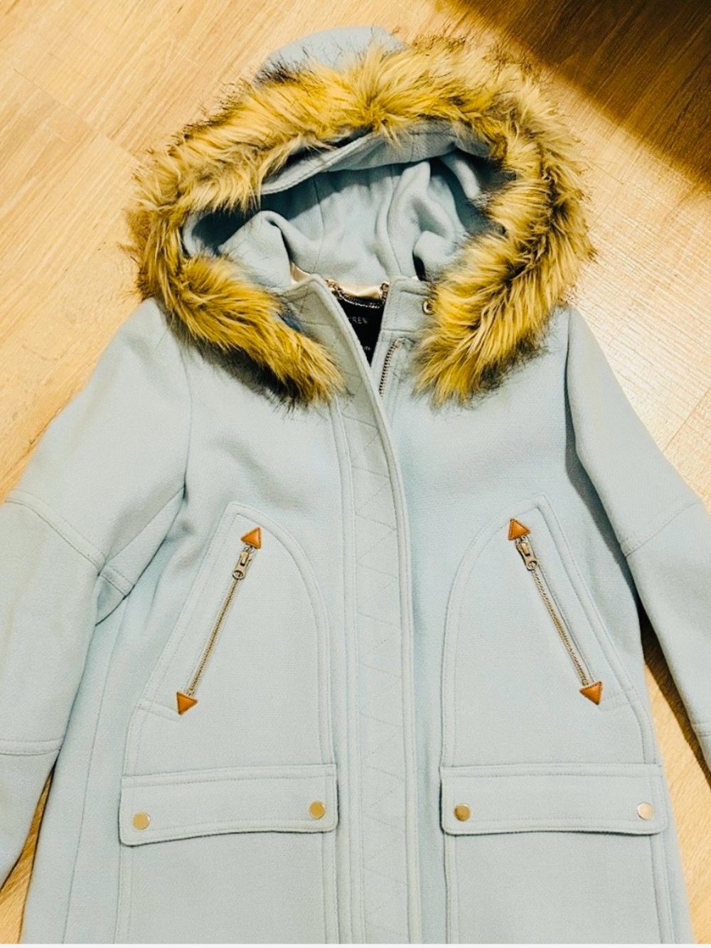 J. Crew Pale Blue Chateau Parka new without tags